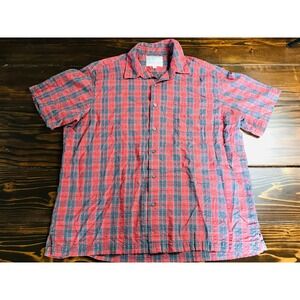 Northcrest Shirt, Men's XL, Red Gray, Plaid, Button Up, Short Sleeve, Outdoor